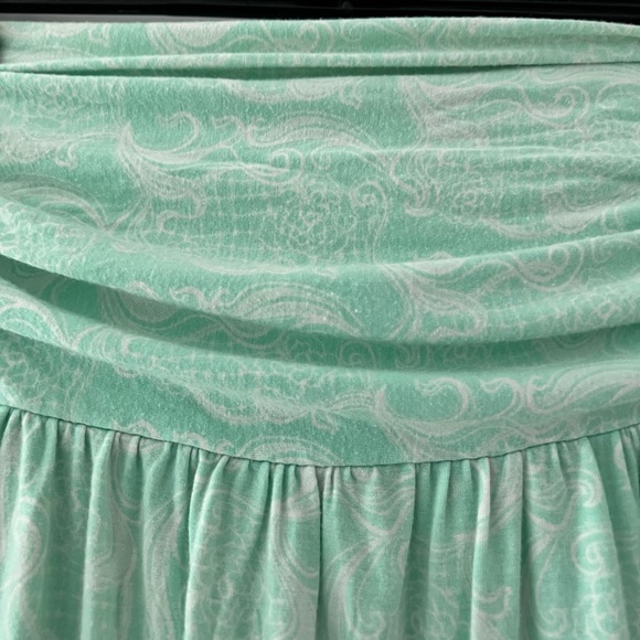 💚 strapless stretchy jersey dress in refreshing mint / green pattern - Picture 2 of 8